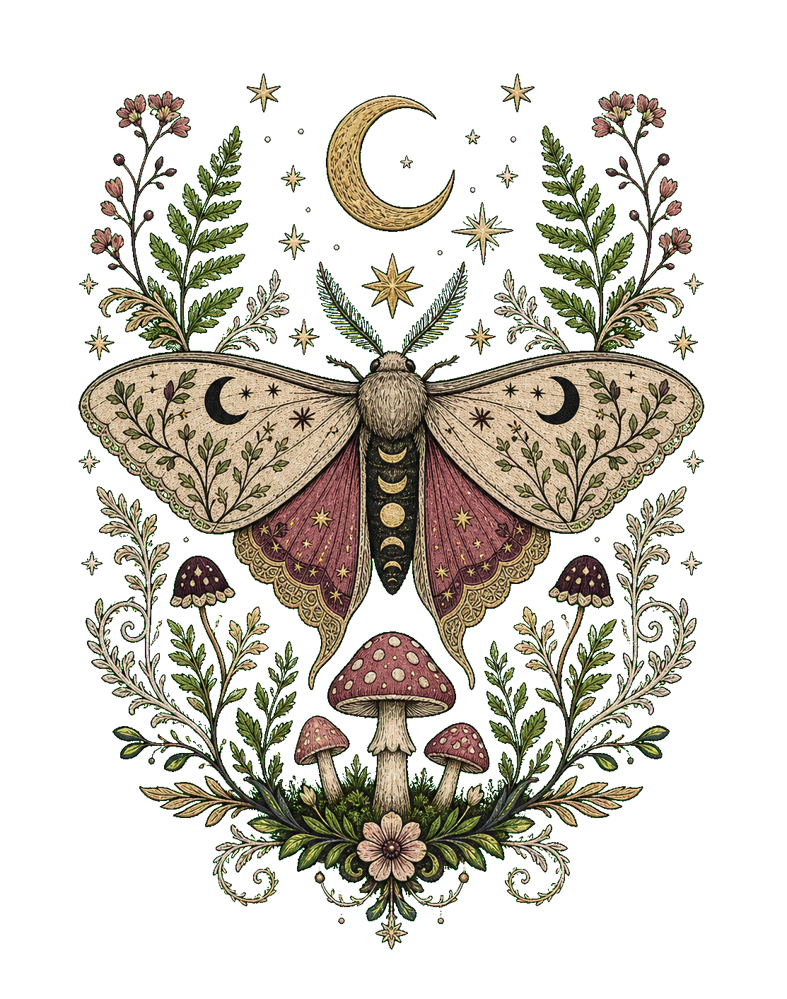 Moth Moon Oracle print artwork