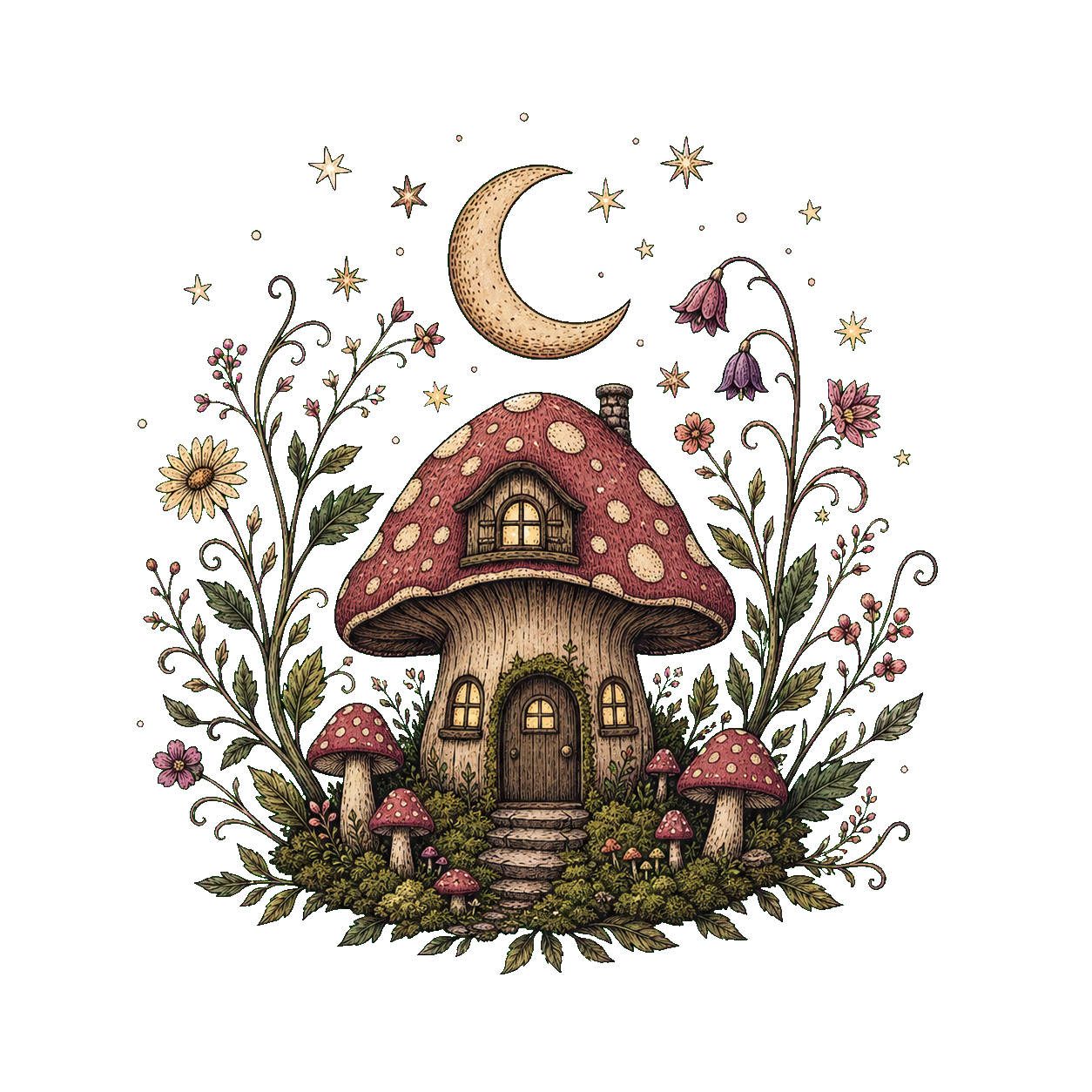 Mushroom Manor print artwork
